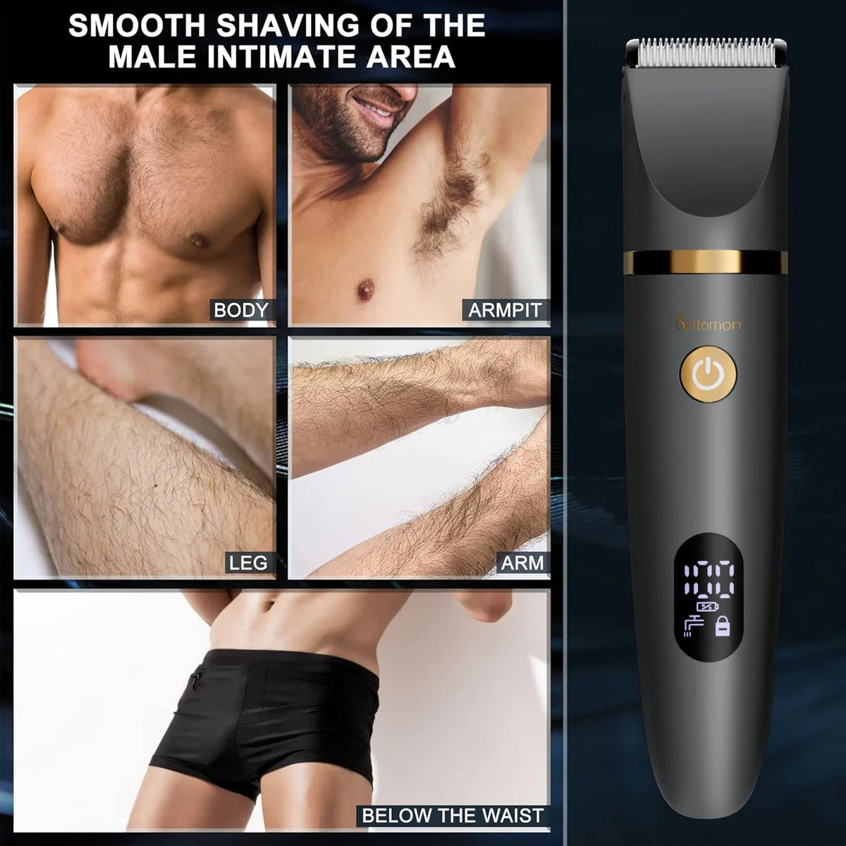 Scttomon Rechargeable Grooming Kit With LED Display And Stand