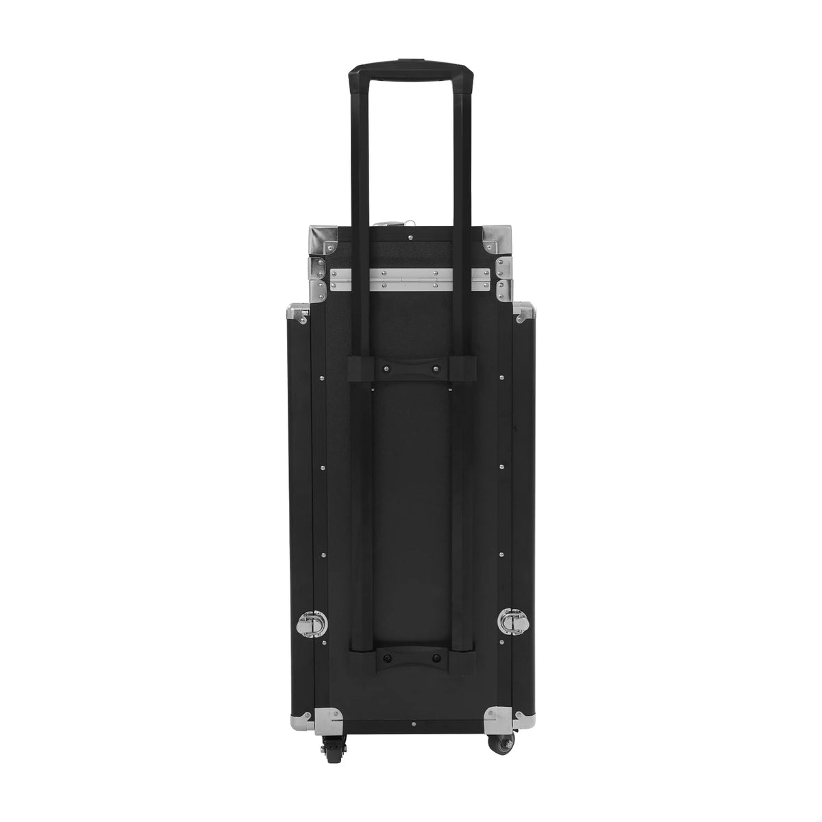 Dual Artist Portable Makeup Train Case, Portable Nail Table Desk with 4 Wheels, Rectangular Makeup Station Box for Professional Make-Up Artists, Hair Stylists