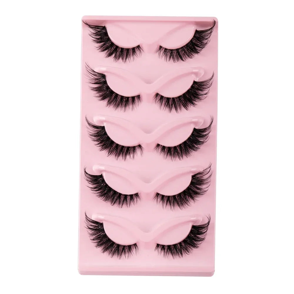 Natural Long Cat Eye False Eyelashes Synthetic Full Strip