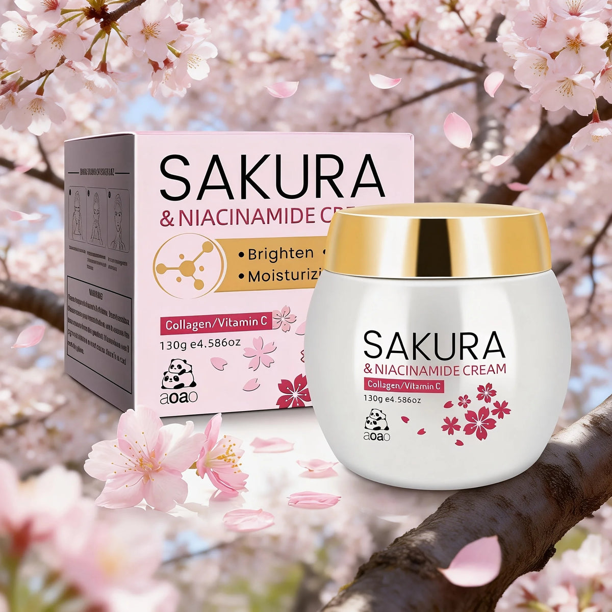 Aoao Sakura Hydrating Face Cream Infused With Collagen And Niacinamide