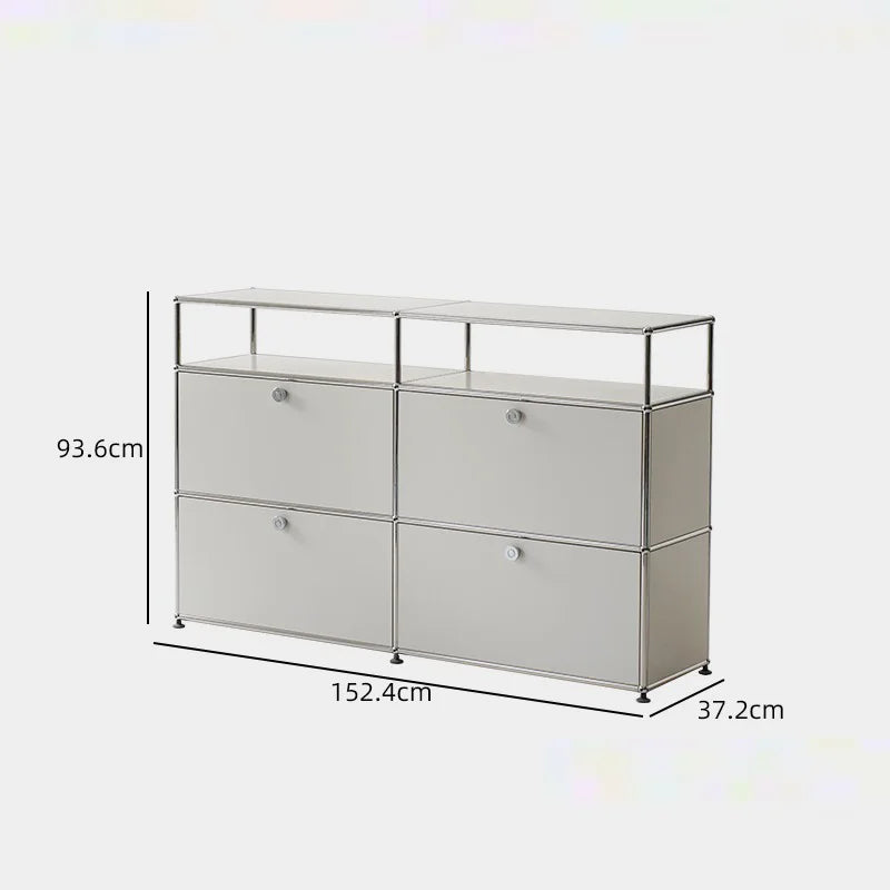 Bigcityfur Modern Metal TV Stand With Corner Storage And Display Shelf