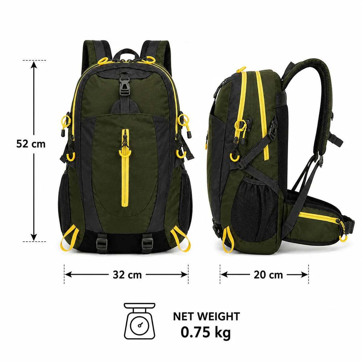 Durable Water Repellent Nylon Outdoor Backpack For Camping And Travel