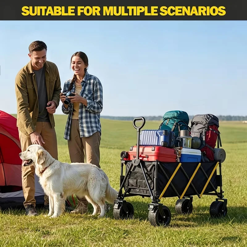 Heavy Duty Folding Utility Wagon Cart For Outdoor Camping