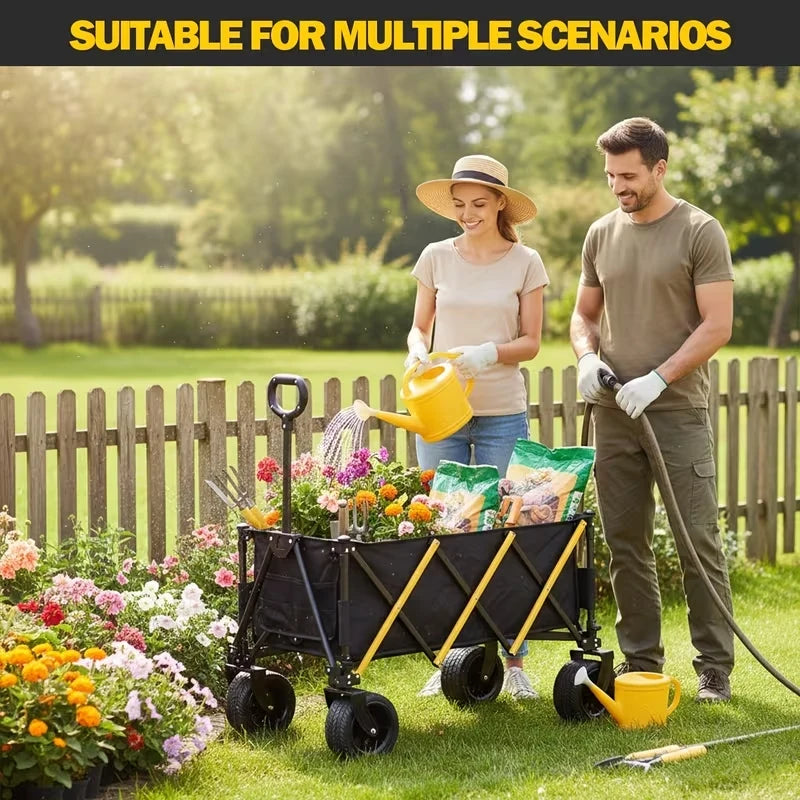 Heavy Duty Folding Utility Wagon Cart For Outdoor Camping