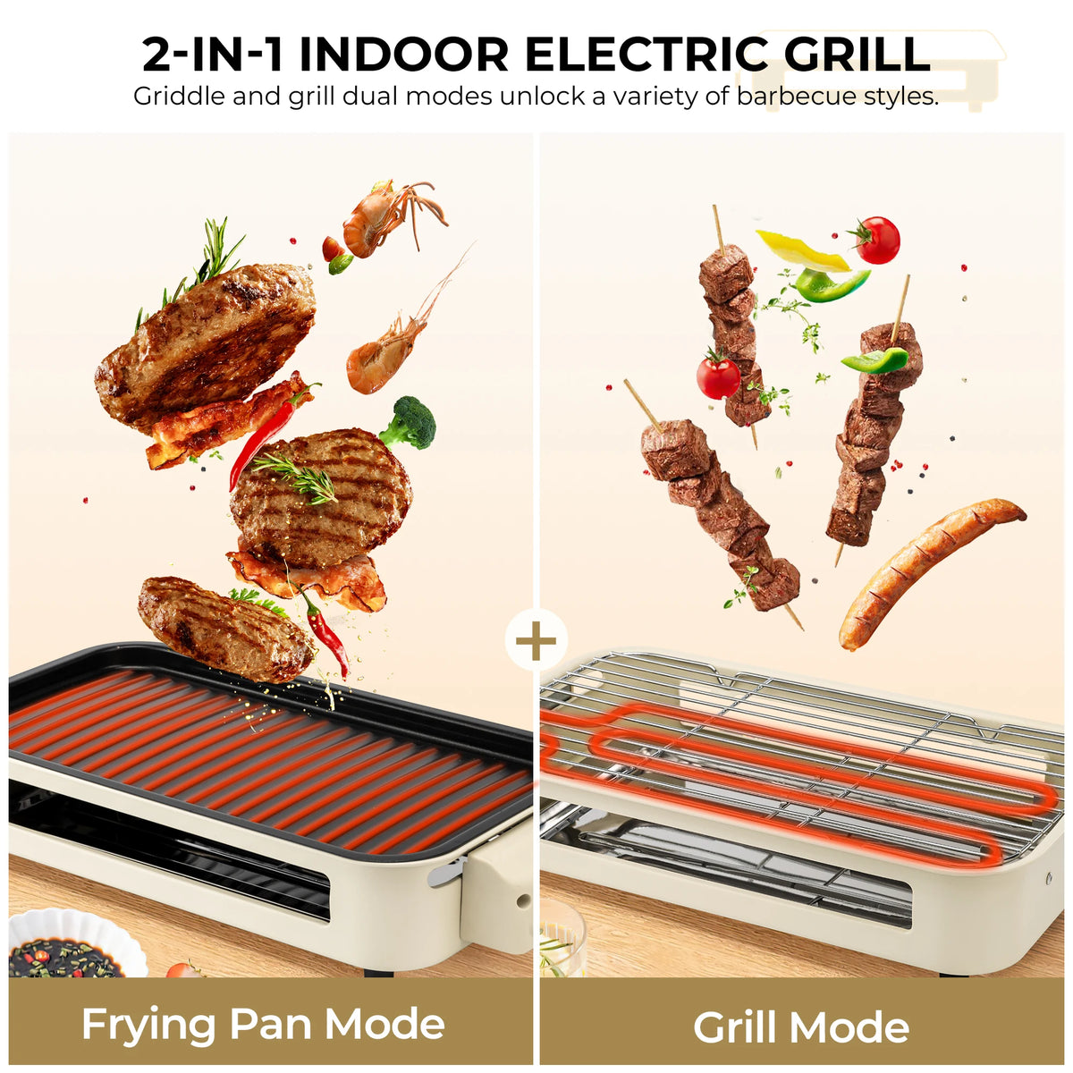 Sumetas Smokeless Electric Grill With Nonstick Removable Tray