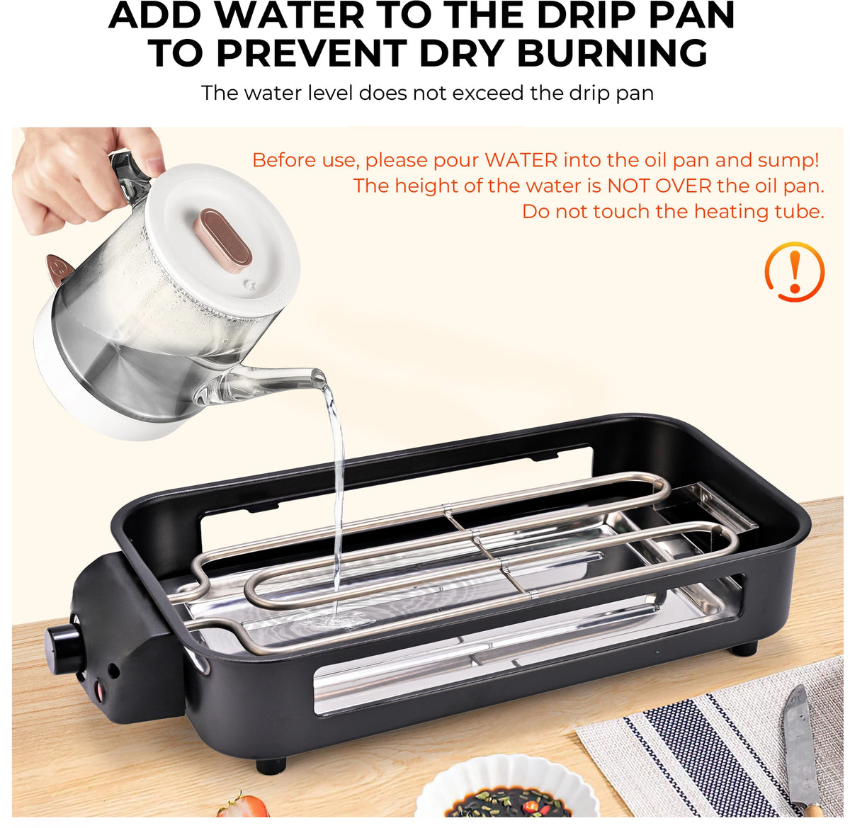 Sumetas Smokeless Electric Grill With Nonstick Removable Tray