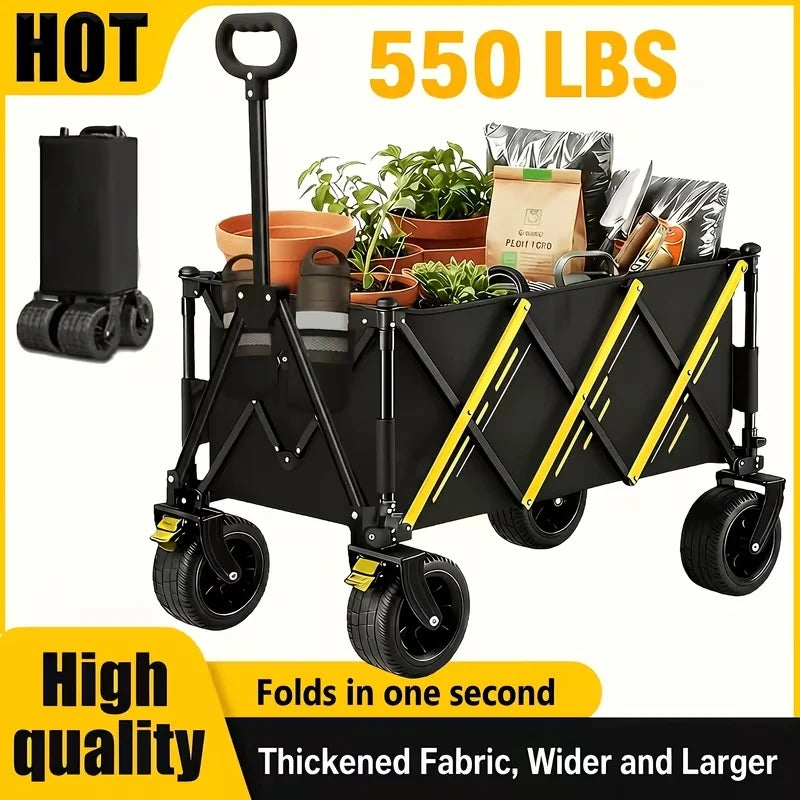 Heavy Duty Folding Utility Wagon Cart For Outdoor Camping