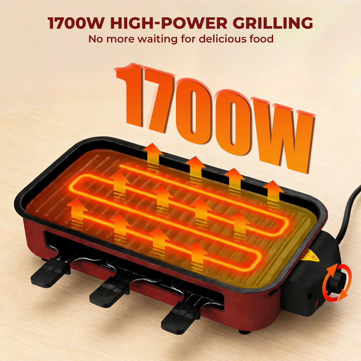 Sumetas Smokeless Electric Grill With Nonstick Removable Tray