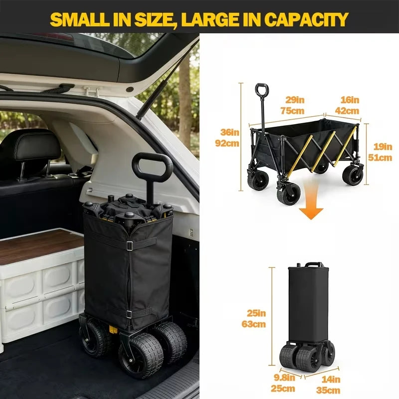 Heavy Duty Folding Utility Wagon Cart For Outdoor Camping
