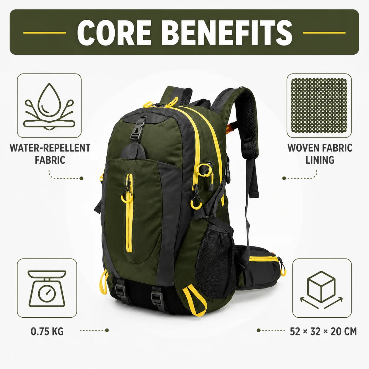 Durable Water Repellent Nylon Outdoor Backpack For Camping And Travel