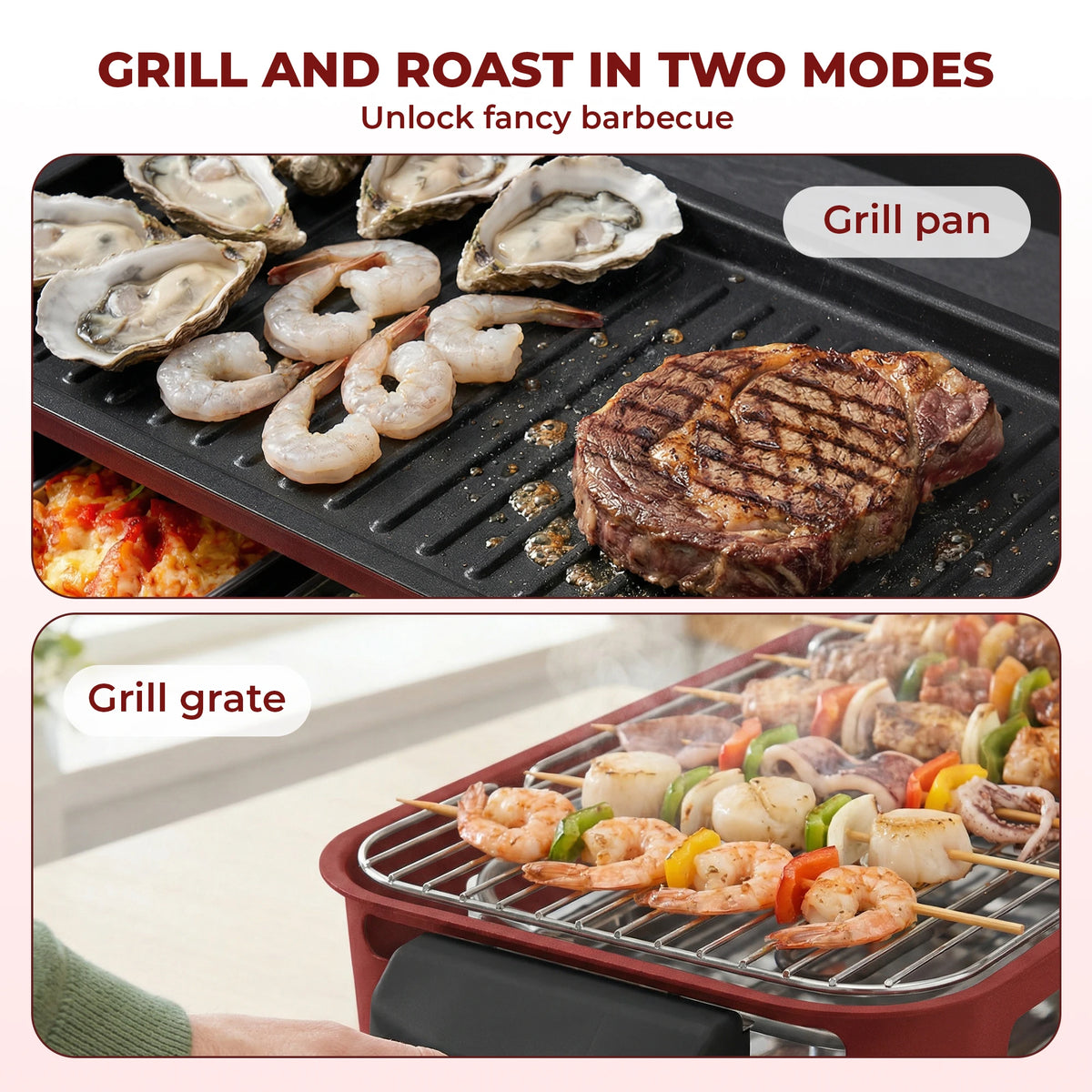 Sumetas Smokeless Electric Grill With Nonstick Removable Tray