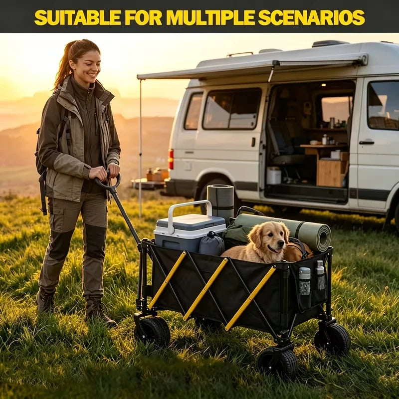 Heavy Duty Folding Utility Wagon Cart For Outdoor Camping