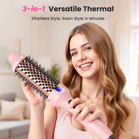 Bopal Heated Curling Iron Brush Anti Scald Hair Volumizing Styler