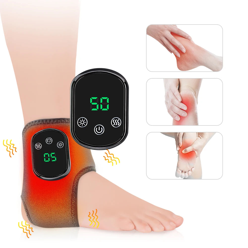 Hailicare Electric Heating Foot Ankle Massager Vibration Wrap Support
