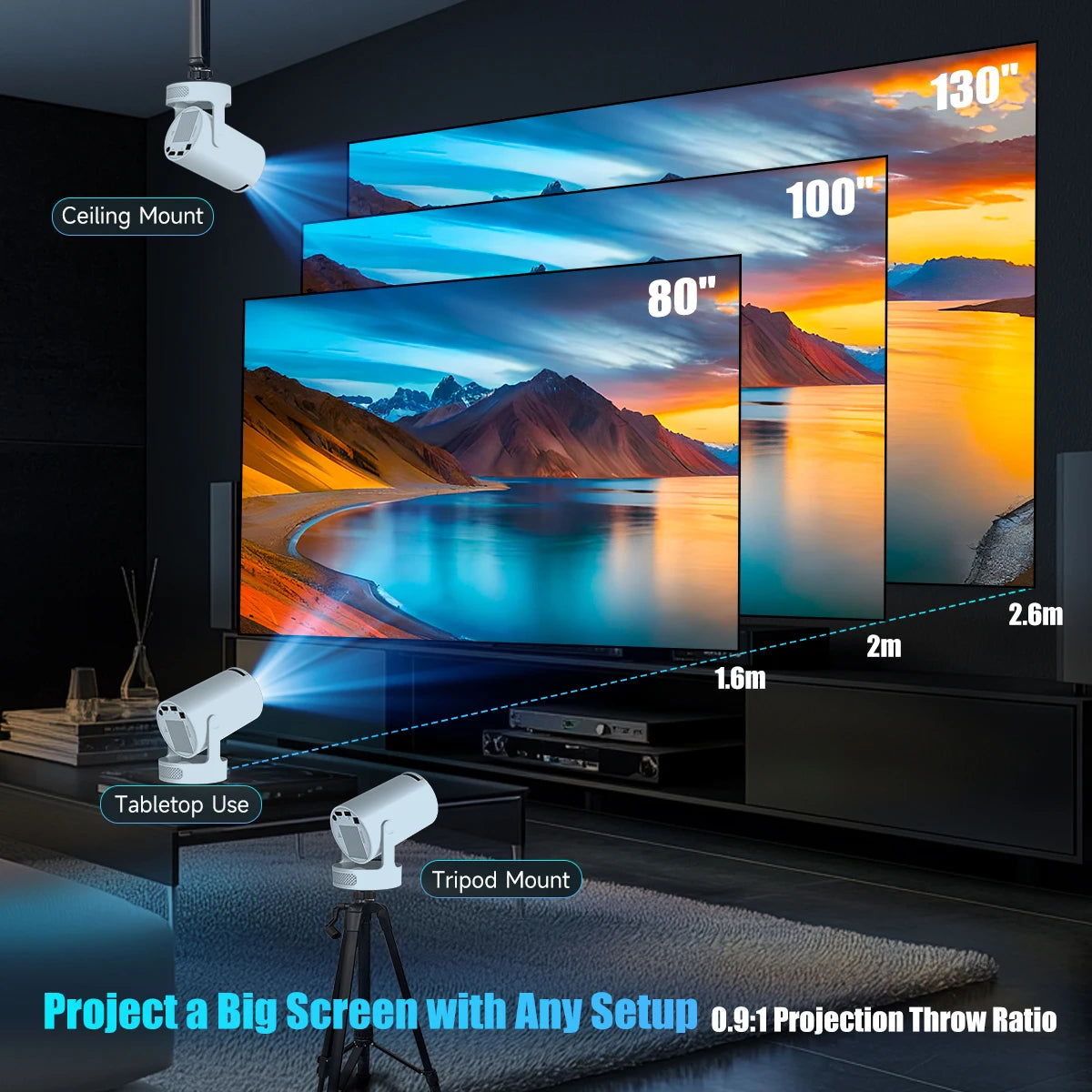 Magcubic HY300 Pro Android 14 Home Theater Portable Projector