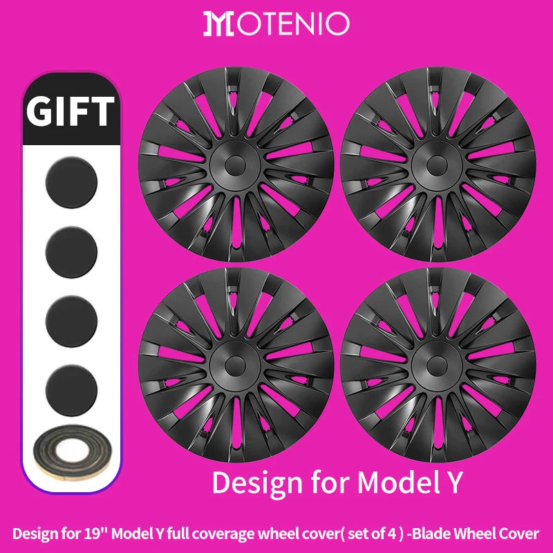 Motenio Wheel Covers For Tesla Model Y Cyclone Style Kit