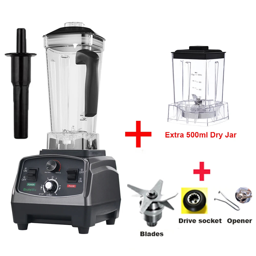 Biolomix Heavy Duty Timer Blender Food Processor With Tritan Jar