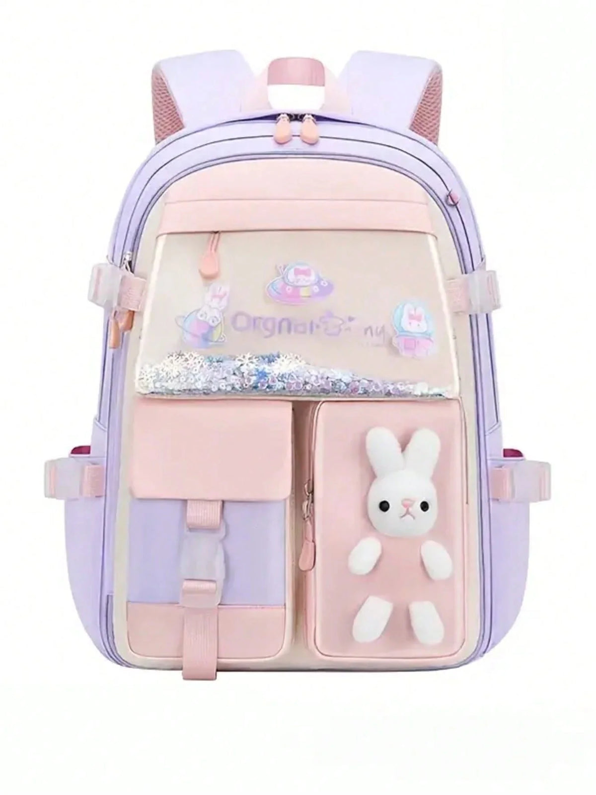 Lightweight Polyester Schoolbag With Multiple Pockets And Reflective Strips