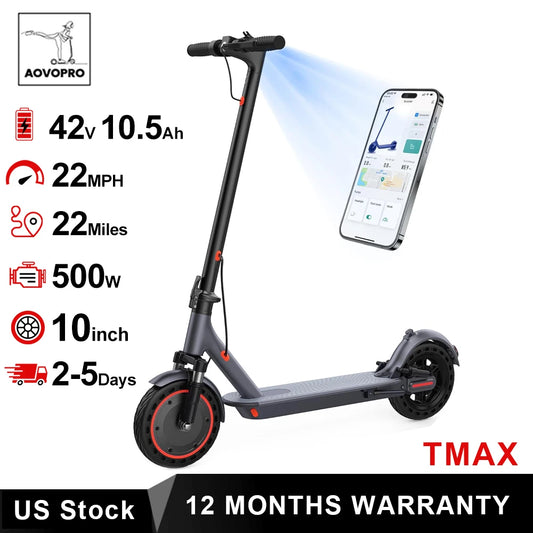AOVOPRO TMAX 500W Smart Adult Folding Electric Scooter
