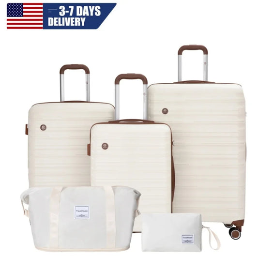 Travelhouse Five Piece Spinner Luggage Set With Tsa Lock