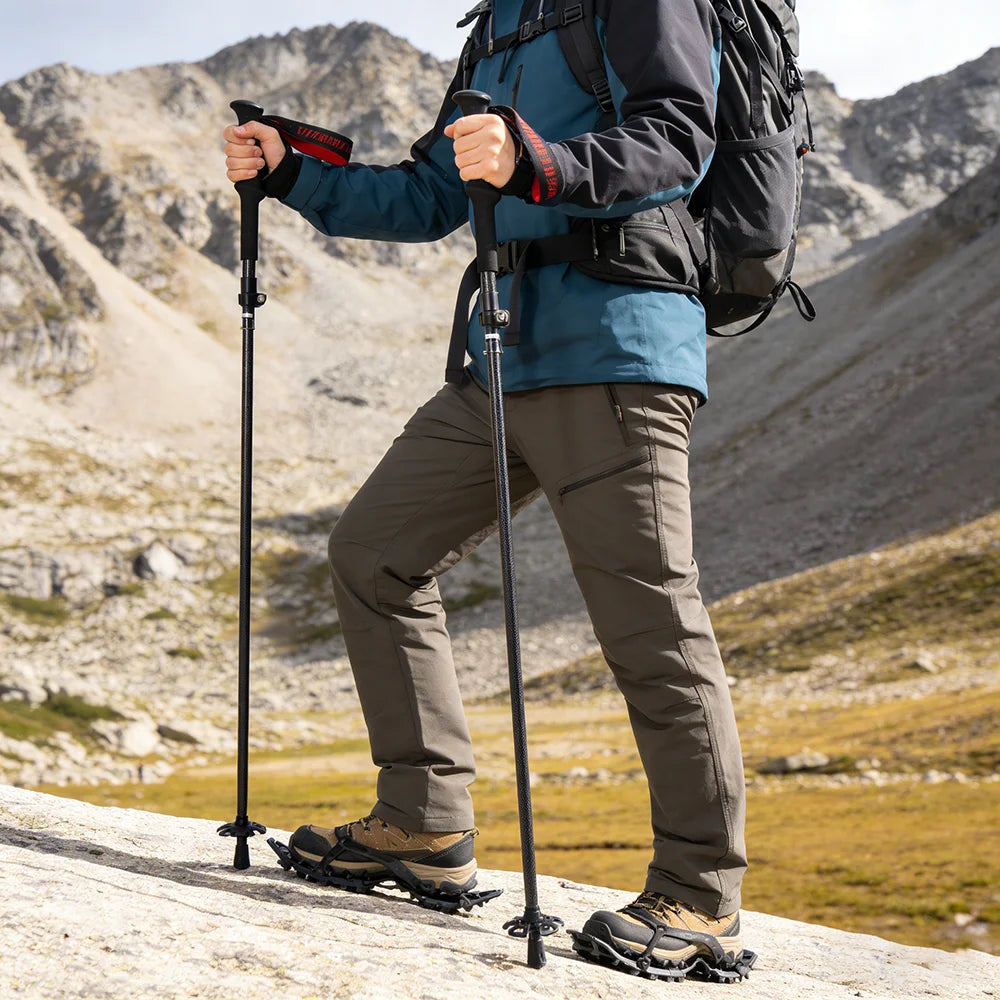 Okhealing Carbon Fiber Telescopic Trekking Poles For Hiking