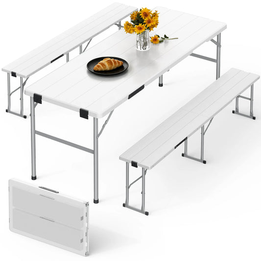 Evokeden Portable Folding Picnic Table Set For Outdoor Dining