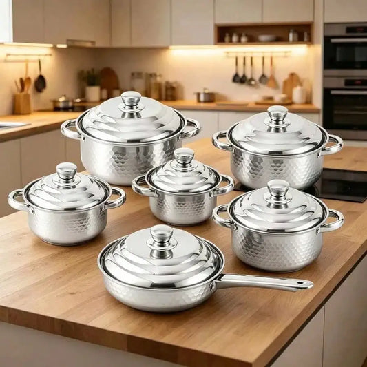 12-Piece Cookware Set, Made Of Stainless Steel, Non-Stick, Kitchen Cookware Set, Non-Stick Cooking Set, All Kinds Of Pots And Pans To Meet All Kitchen Needs, The Best And Most Practical Gift For Mom sh260418181461312335118