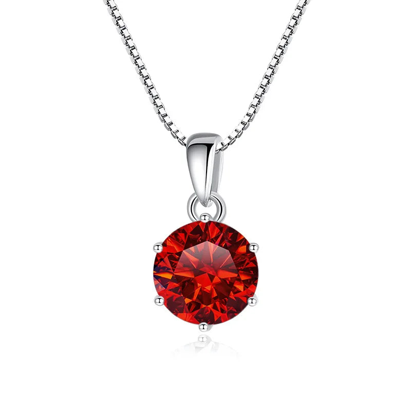 Genuine Moissanite Pendant Necklace 925 Sterling Silver Fine Jewelry