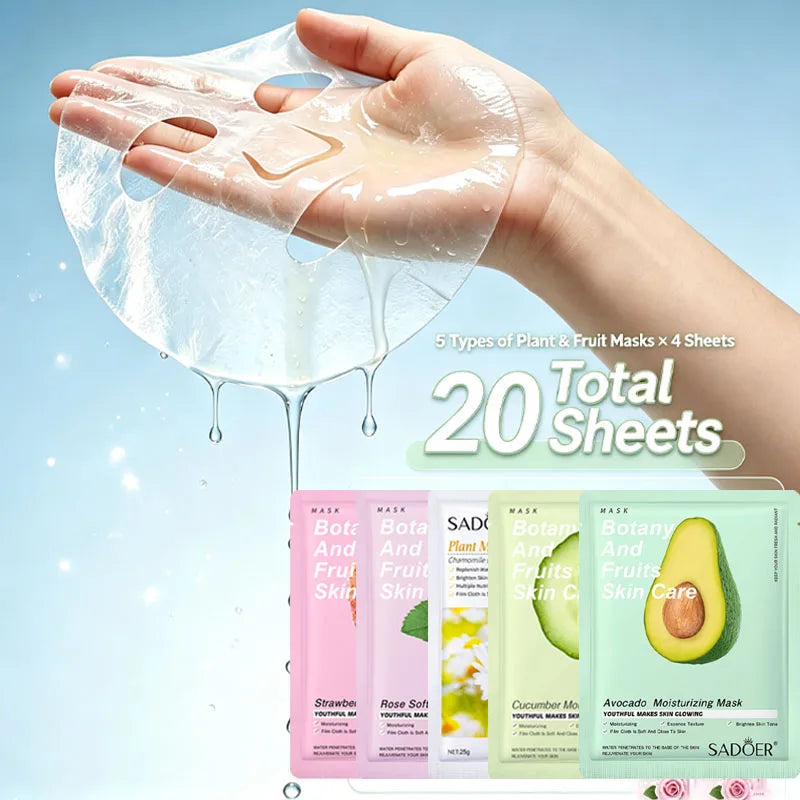 Hydrating Hyaluronic Acid Vitamin C Facial Masks 20 Pack