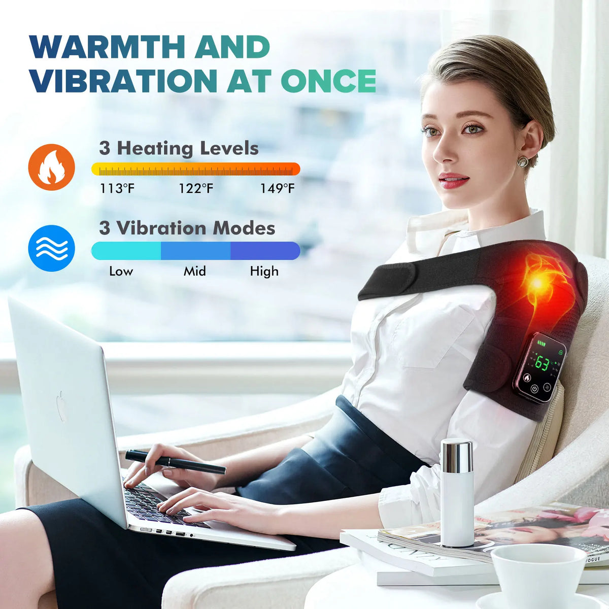Hailicare Cordless Knee Massager With Heat And Vibration Relief