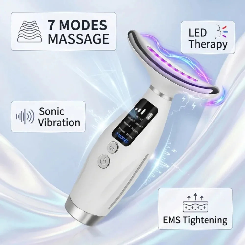 Hailicare Led Photon Facial Massager With Heating Vibration Therapy