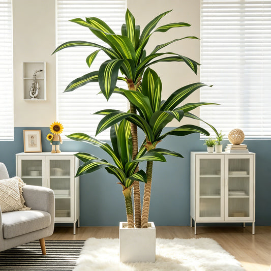 Olitree Artificial Dracaena Tree Realistic Faux Tropical Floor Plant