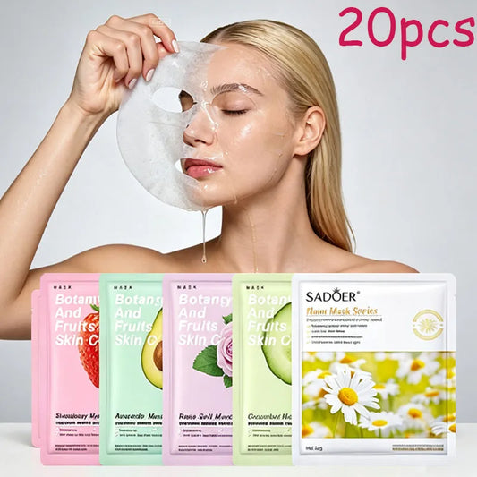 Hydrating Hyaluronic Acid Vitamin C Facial Masks 20 Pack