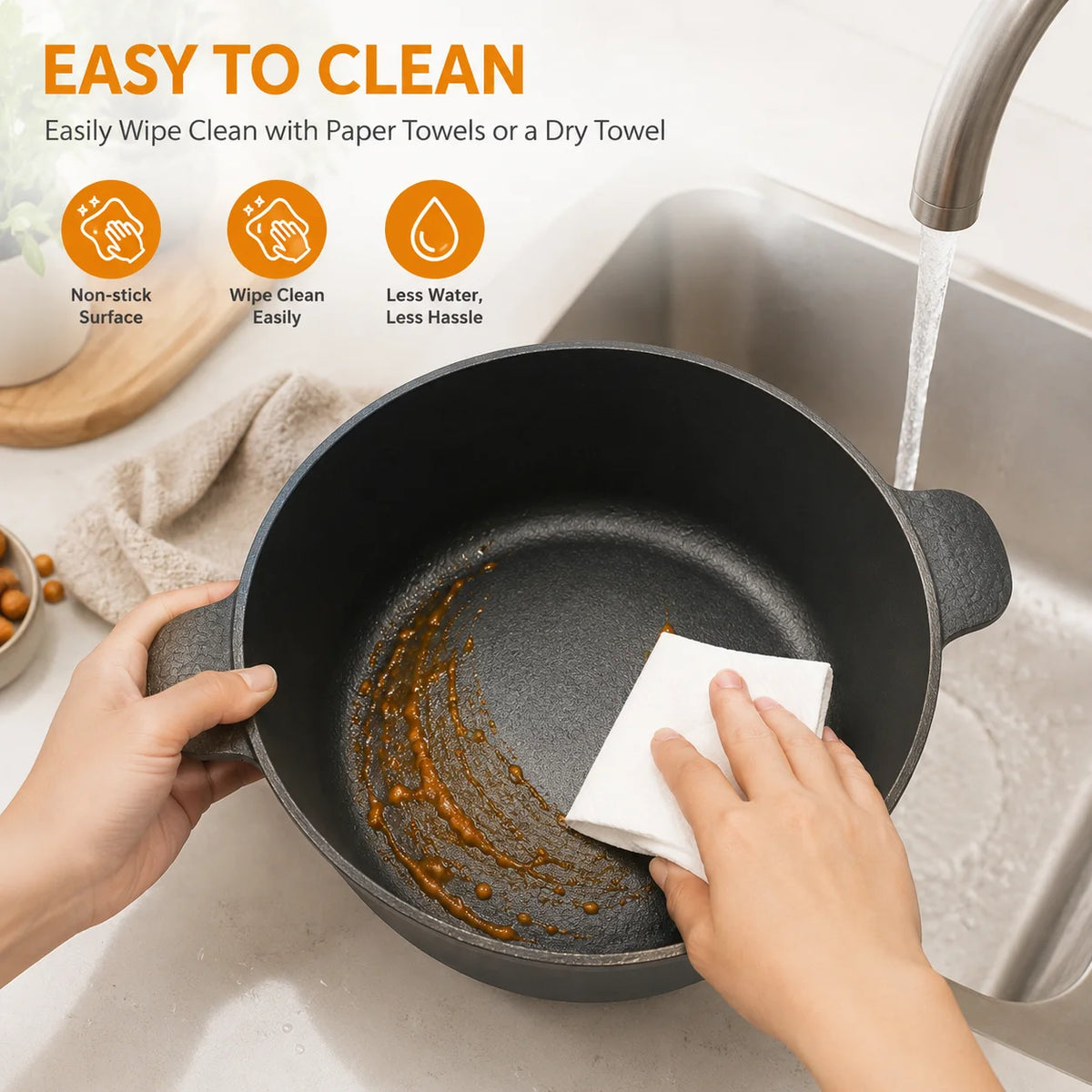 HANSMART 5.2Qt Lightweight Cast Iron Dutch Oven Honeycomb Base Non-Stick Cooking Pot With Lid Induction Safe Multipurpose Cookware For Home Camping Stew Soup Bread Baking
