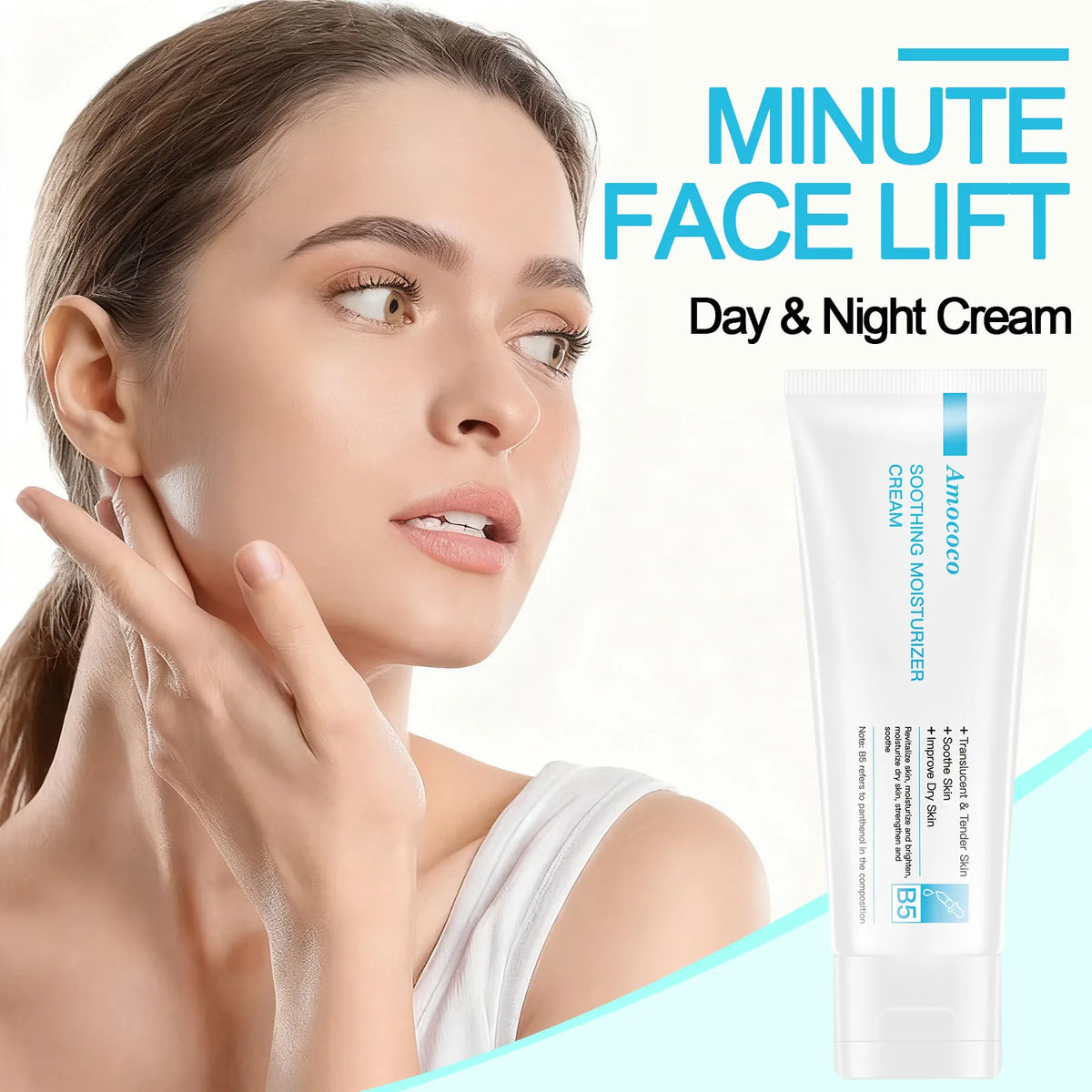 Amococo B5 Moisturizing Facial Cream With Panthenol And Hyaluronic Acid