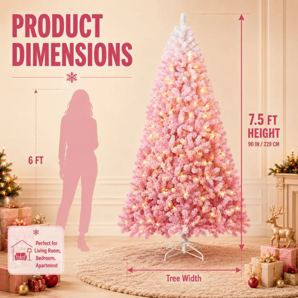 Flocked Artificial Christmas Tree For Festive Holiday Decor