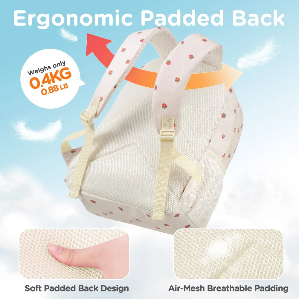 Girls Nylon 3 Pc Backpack Lunch Box Pencil Case School
