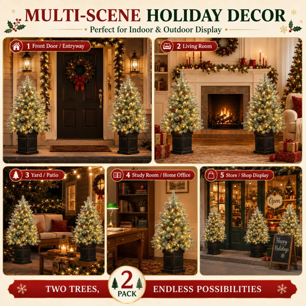 Pre Lit Artificial Christmas Tree With LED Lights And Timer