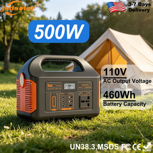 GaiaRay Portable Solar Power Station 500W 460Wh LiFePO4 Battery