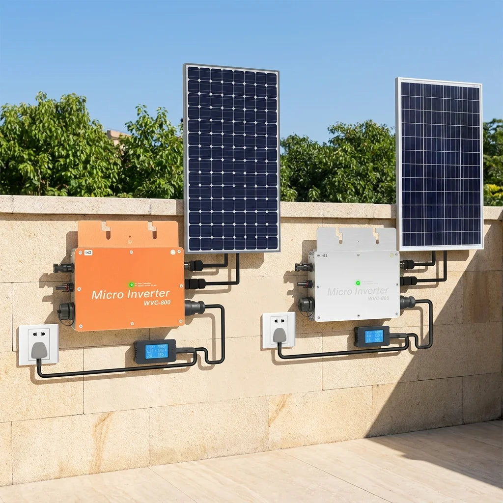 800W Solar Power Inverter US Standard LCD Display Smooth Edge High Security Easy Install for Renewable Energy Systems