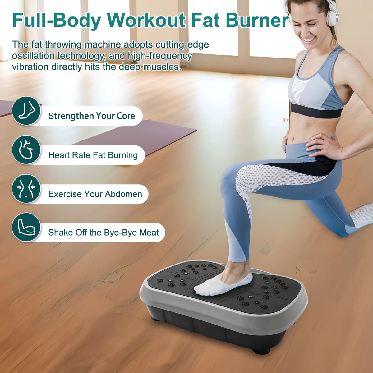 Portable Standing Vibration Plate Whole Body Exercise Fitness Machine