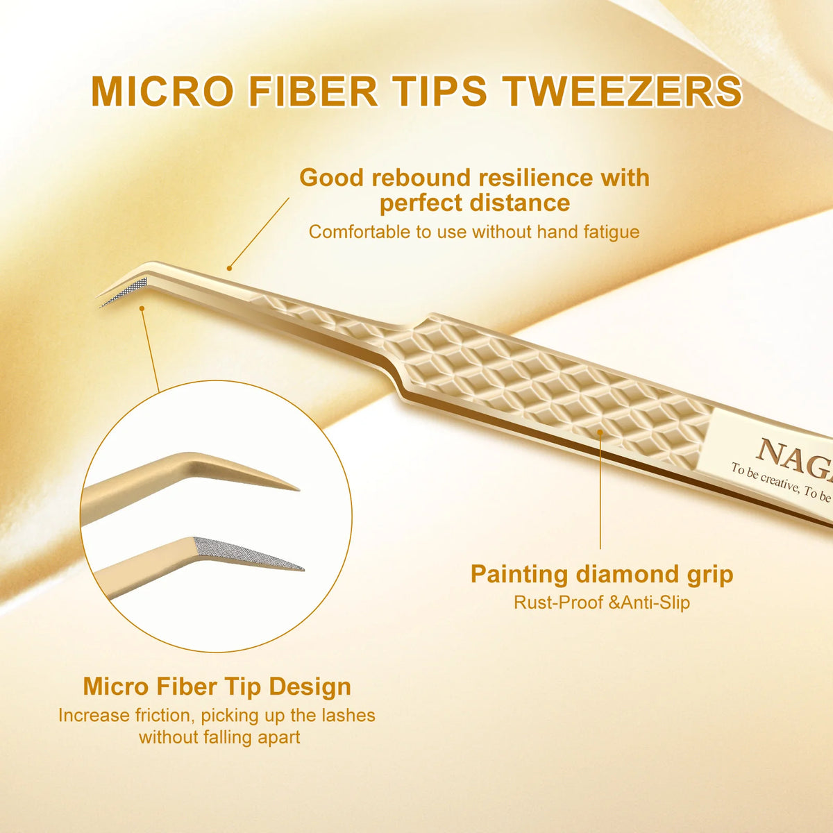 Nagaraku AG Series Precision Fiber Tip Eyelash Extension Tweezers