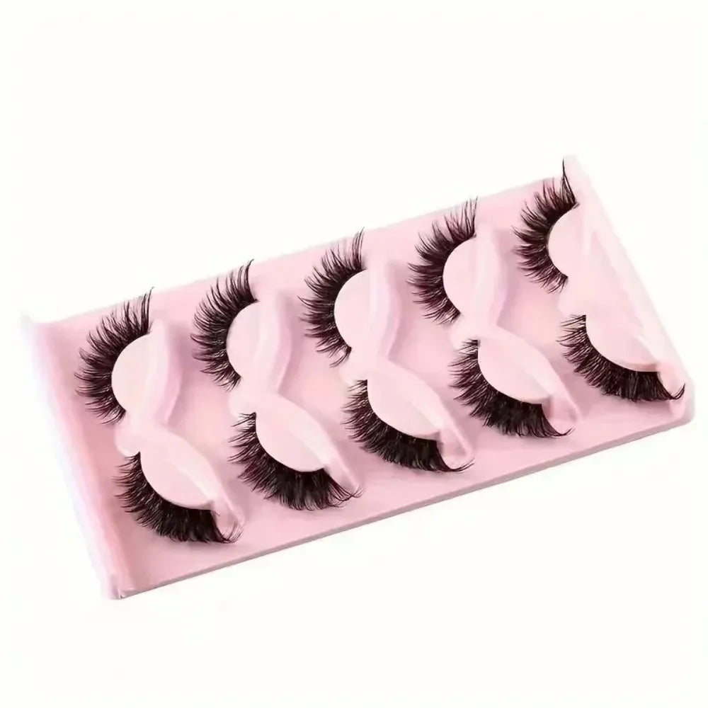Hot Selling 5 Pairs Cat Eye False Eyelashes Natural Look Wispy Lashes for Daily Eye Makeup