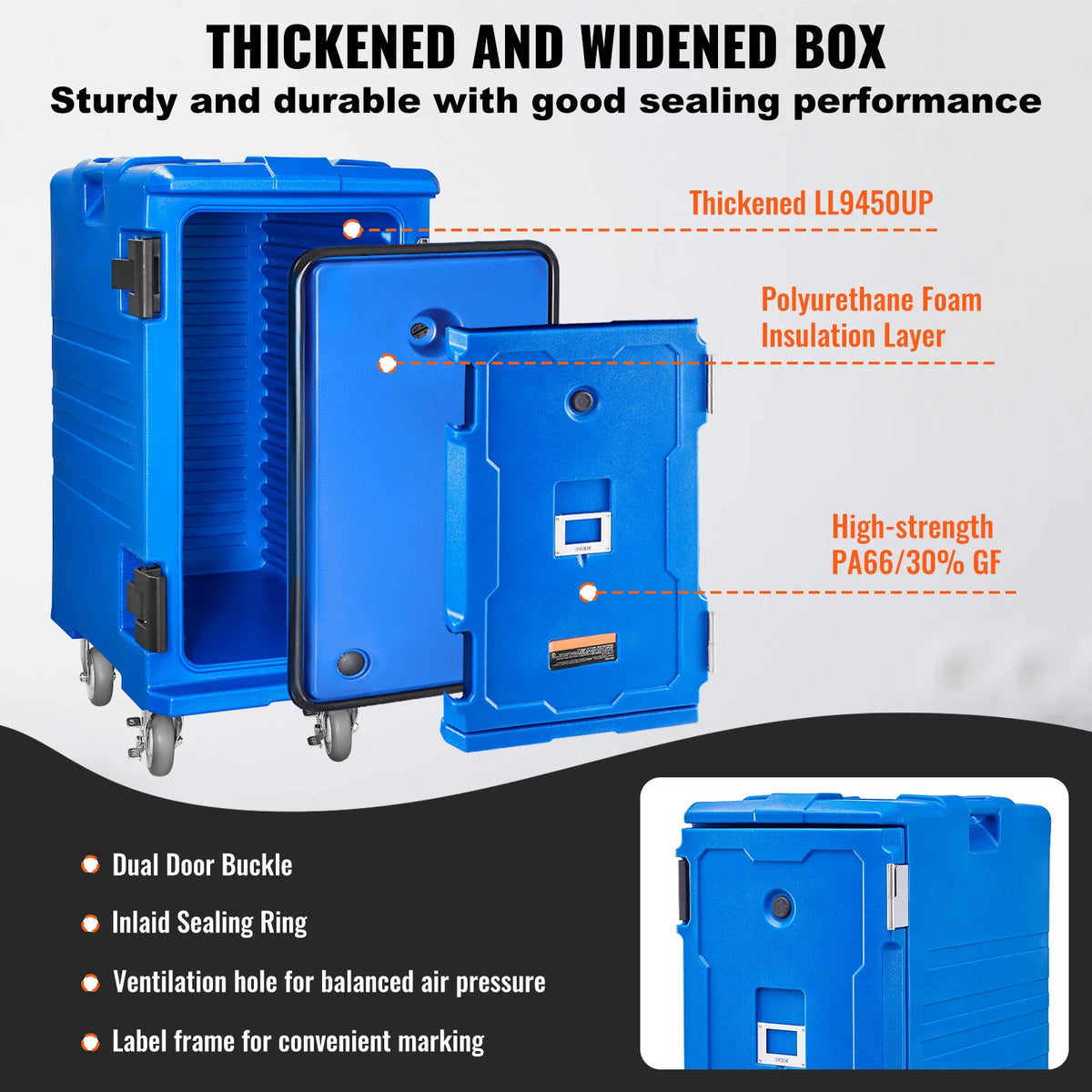 Vevor Commercial Insulated Front Loading Food Pan Carrier