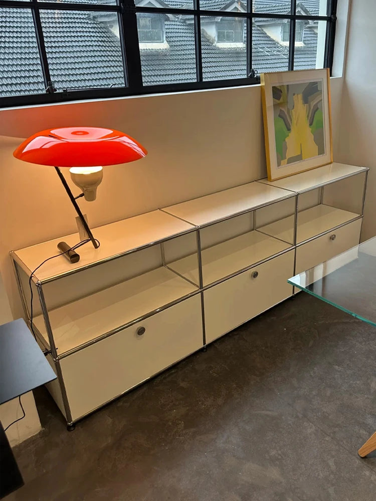 Bigcityfur Modern Metal TV Stand With Corner Storage And Display Shelf