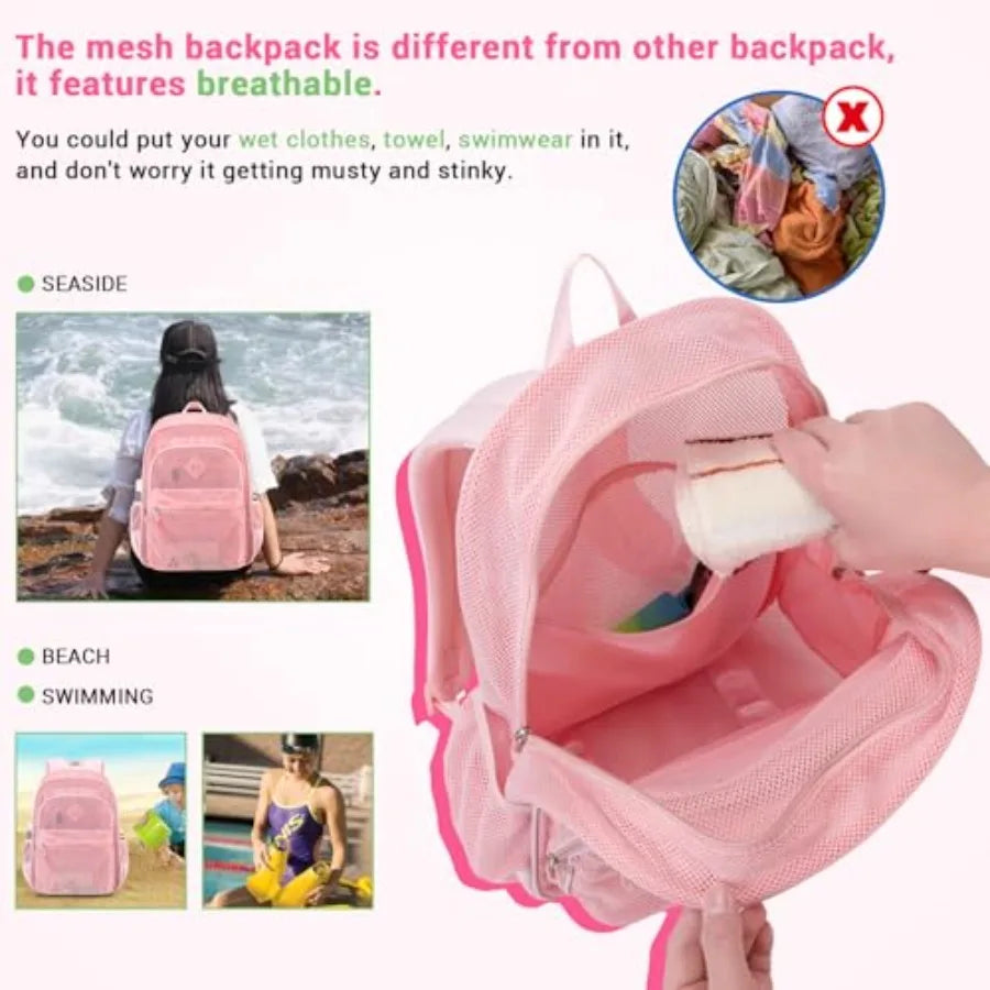 Moonbaby Clear Mesh Backpack For School And Daily Travel Use