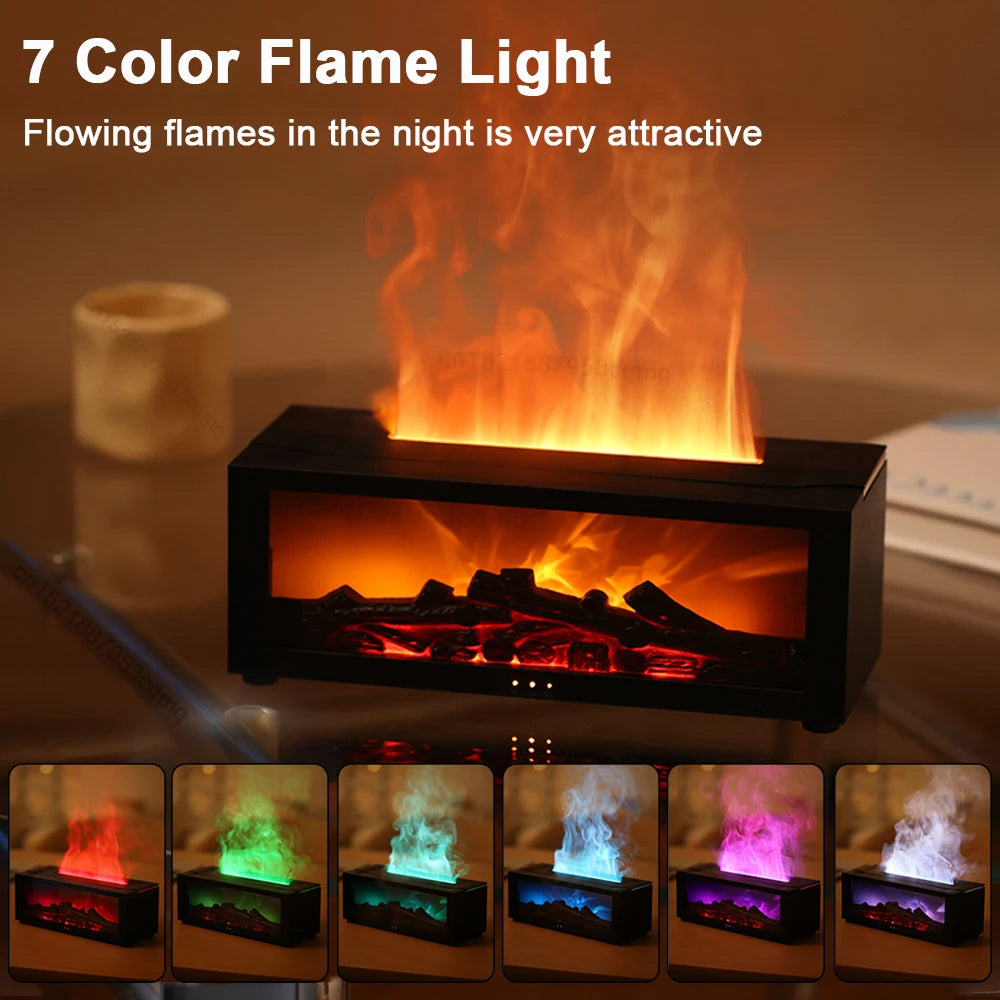Silent Flame Aromatherapy Diffuser With Led Light And Usb Remote Control
