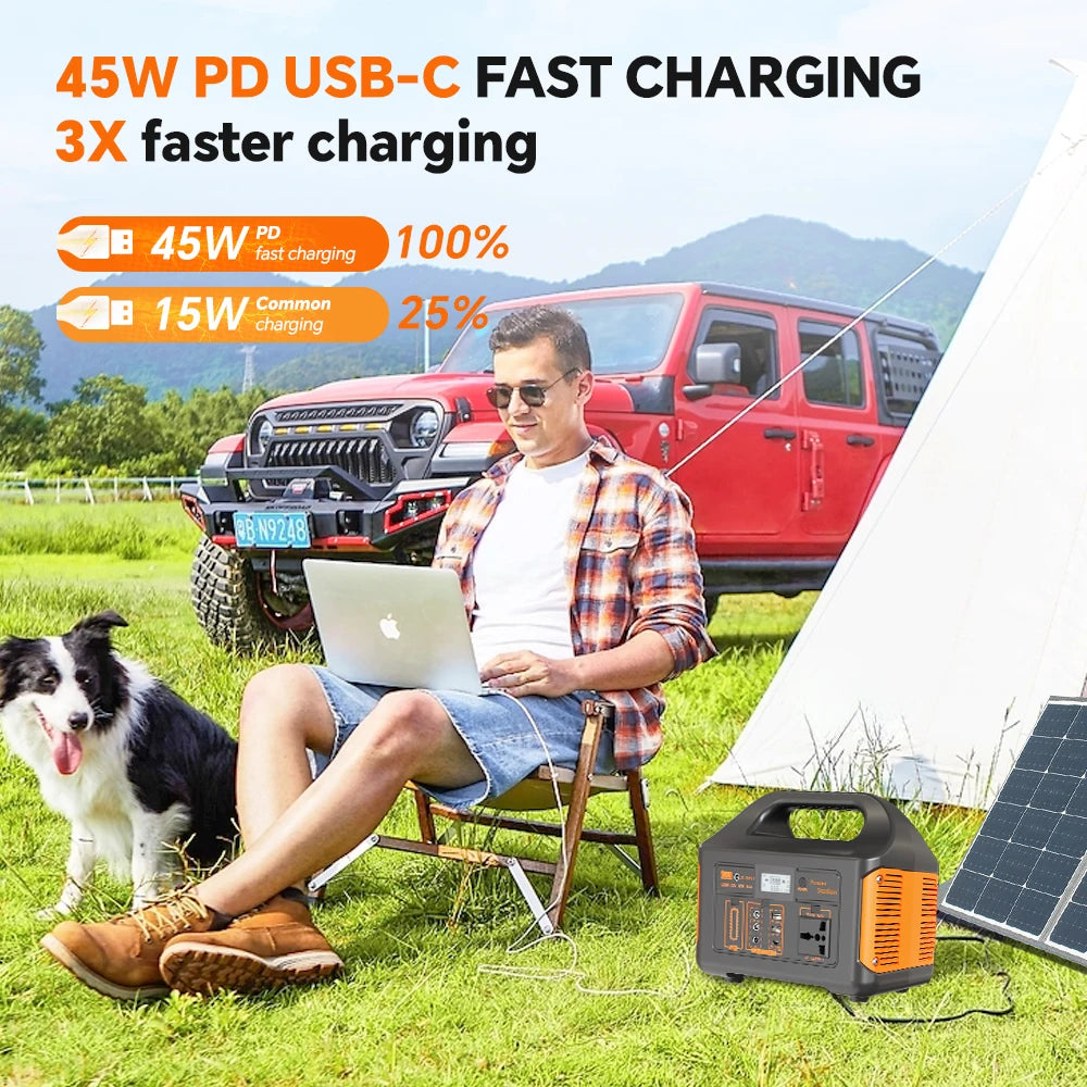 GaiaRay Portable Solar Power Station 500W 460Wh LiFePO4 Battery