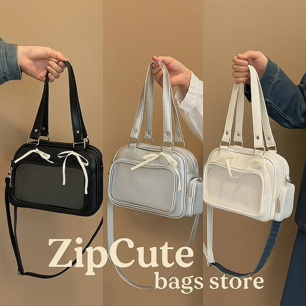 Unisex Soft Tpu Bow Lace Shoulder Bag Portable Crossbody Purse