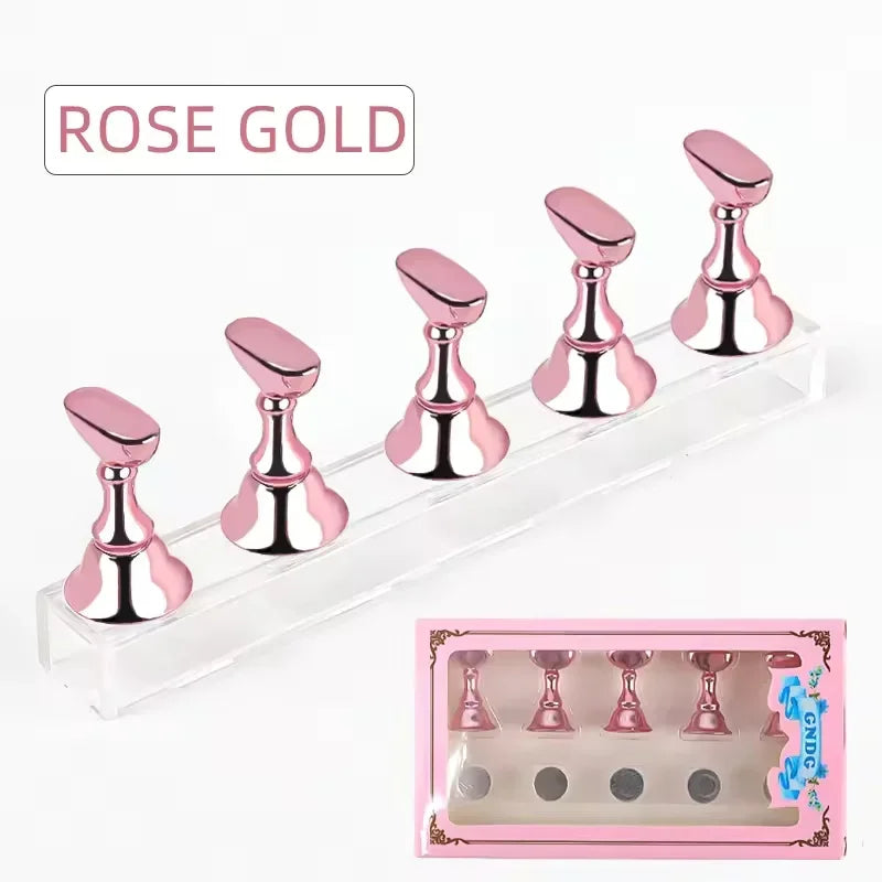 Magnetic Crystal False Nail Practice Holder Stand with Reusable Display